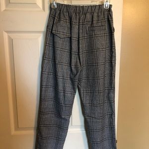 Grey plaid high waisted trousers